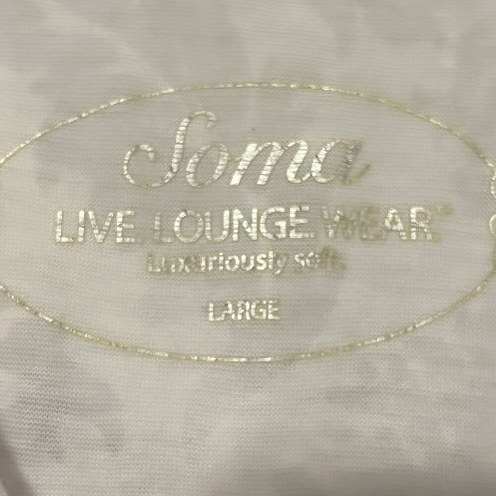 Soma Live Loungewear White Pull On Hooded Long Sleeve Shirt Lightweight Large - Picture 5 of 8